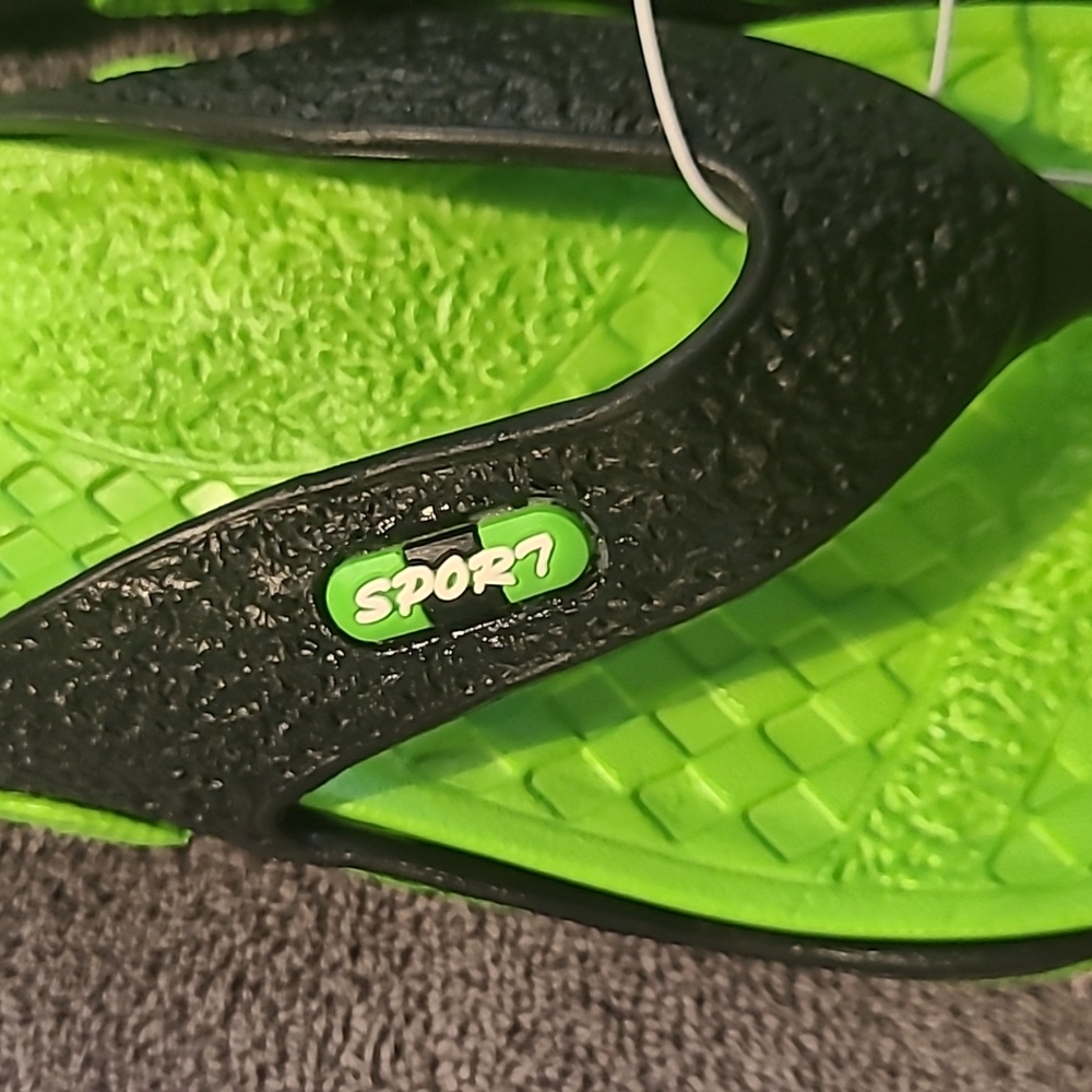 Flip-flops green & black sandals - Picture 2 of 13
